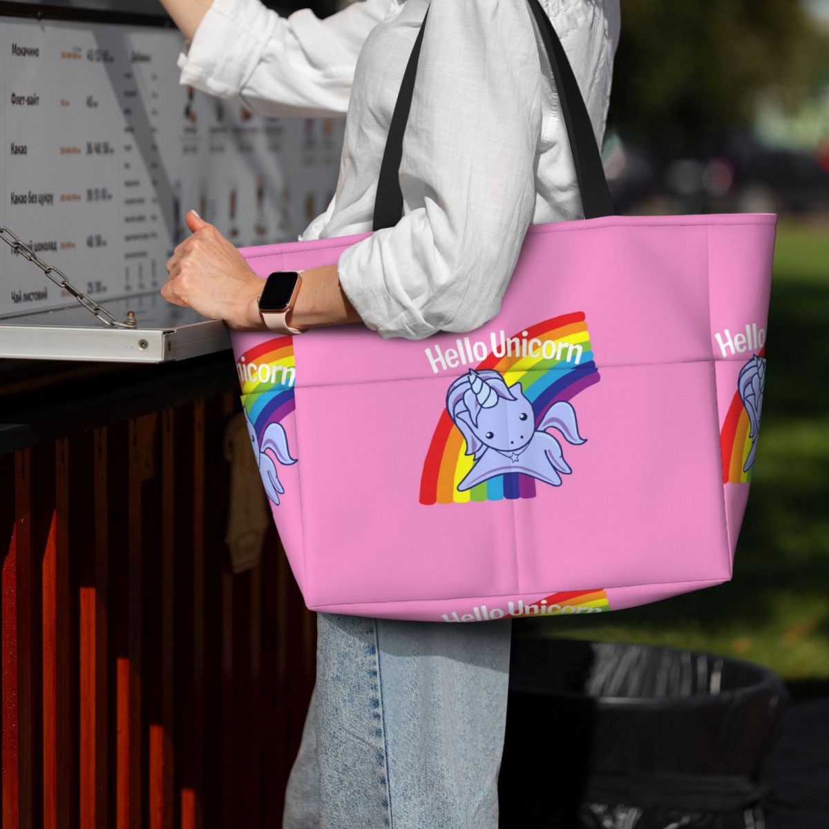 Yoga Fitness Tote - Hello Unicorn Beach Tote Bag Sport