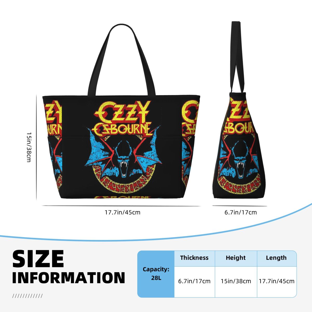 Ozzy Osbourne Rock Band Heavy  - đánh giá và giá Yoga Fitness Tote