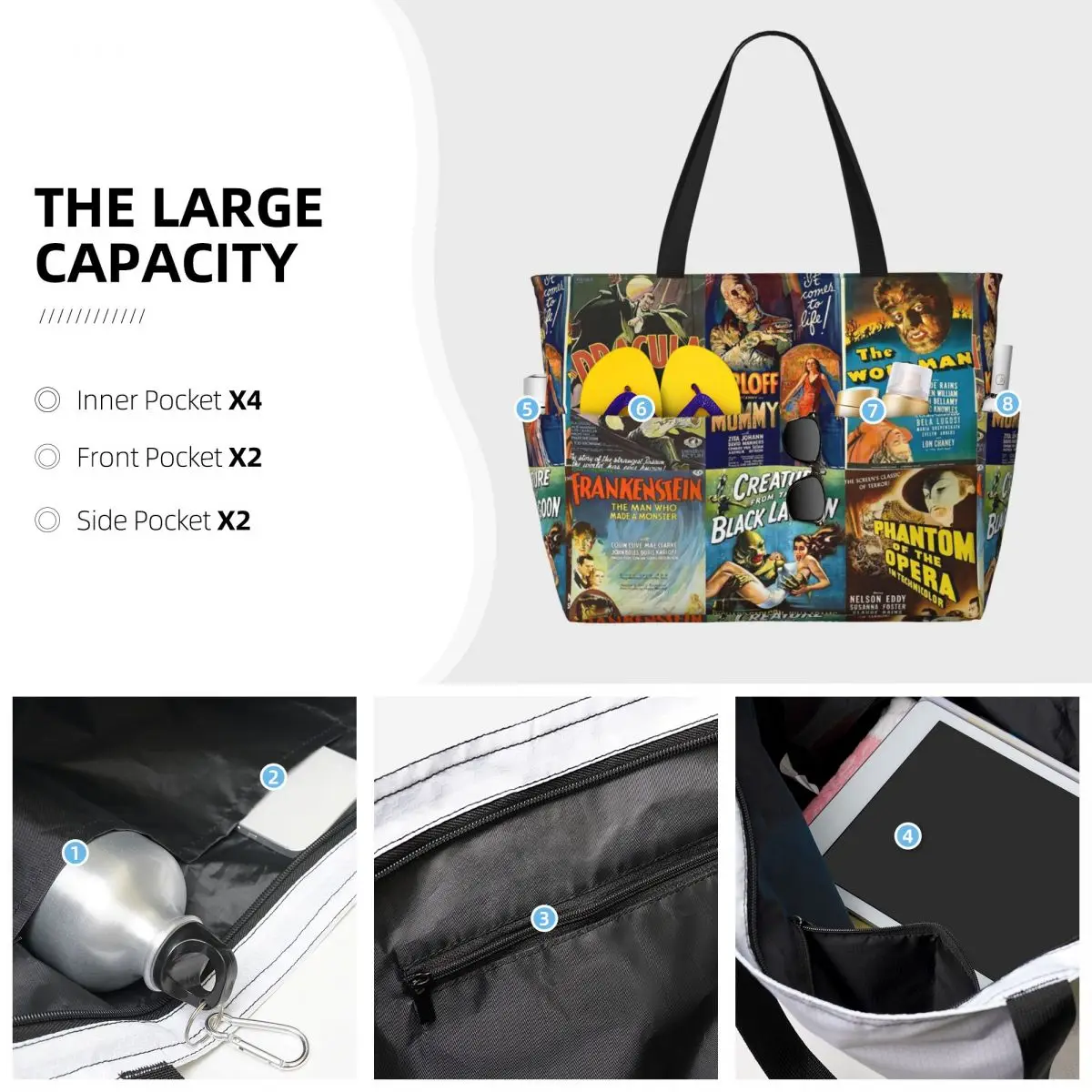 Universal Monsters Beach Tote  - đánh giá và giá Yoga Fitness Tote