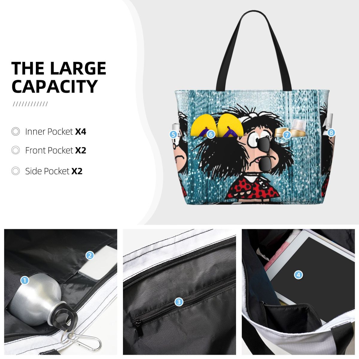 Mafalda Cute Beach Tote Bag Sp - đánh giá và giá Yoga Fitness Tote