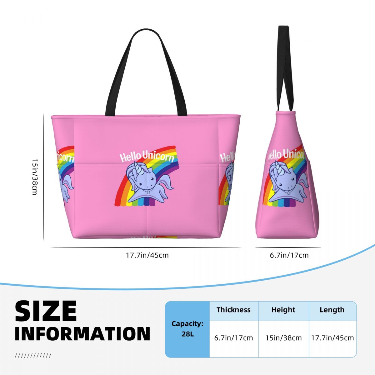 Hello Unicorn Beach Tote Bag S - đánh giá và giá Yoga Fitness Tote