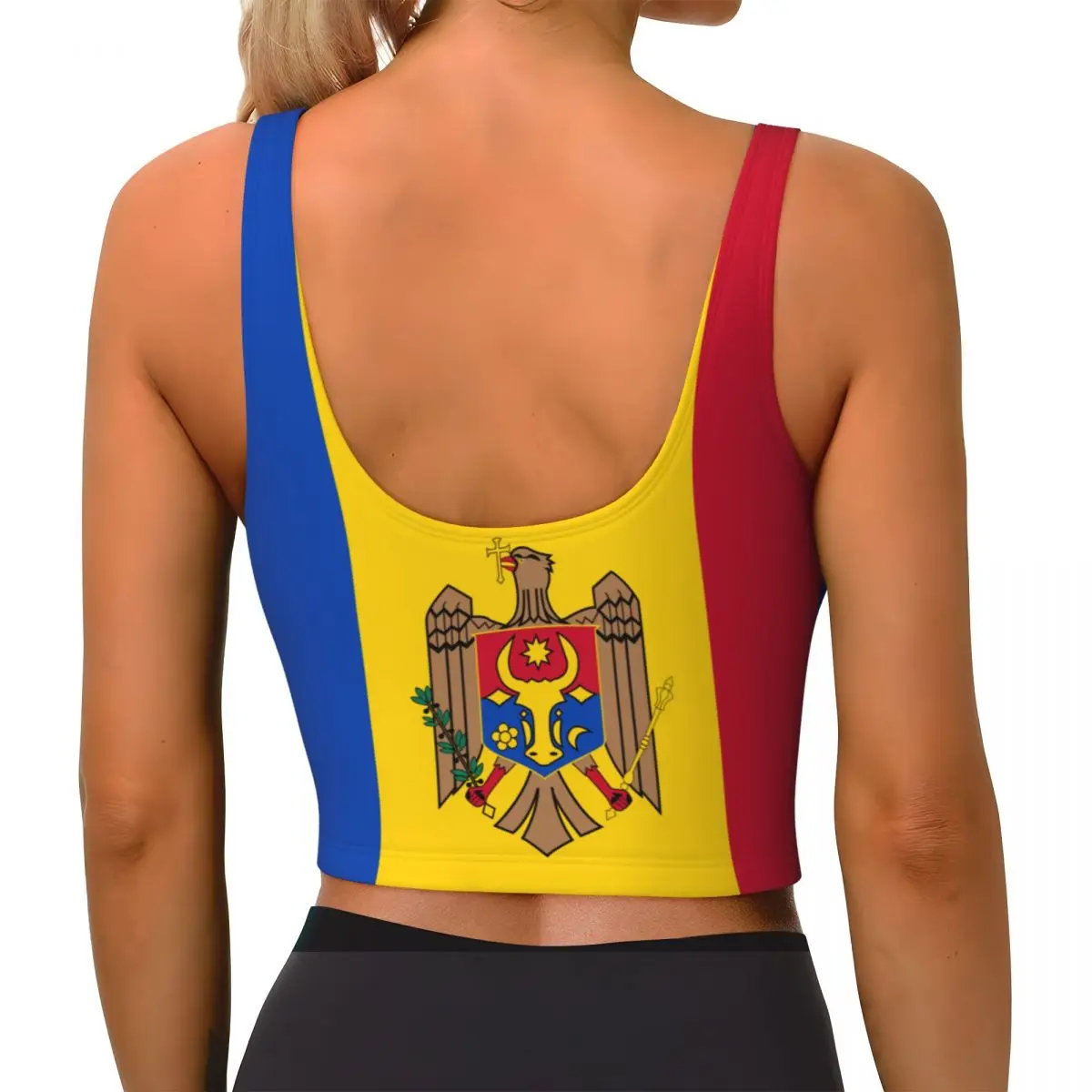 Moldova Flag Basic Tops Women  - đánh giá và giá Yoga Và Fitness