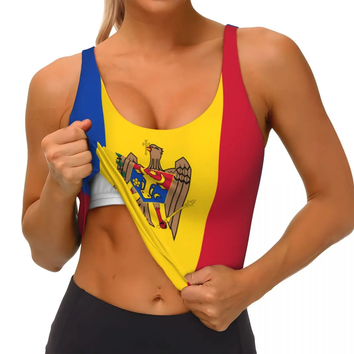 Moldova Flag Basic Tops Women  - đánh giá và giá Yoga Và Fitness