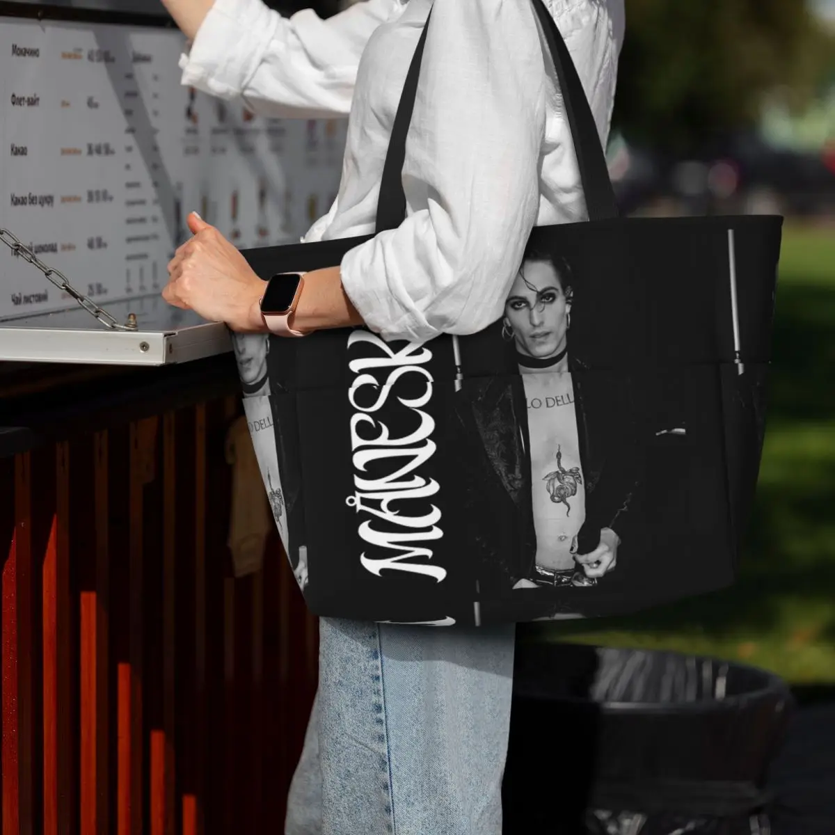 Damiano David Maneskin Beach T - đánh giá và giá Yoga Fitness Tote