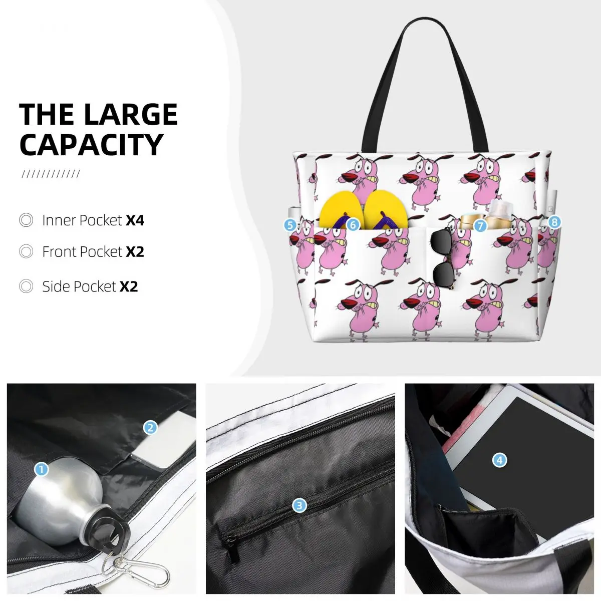 Cute Courageous Cowardlys Dog  - đánh giá và giá Yoga Fitness Tote