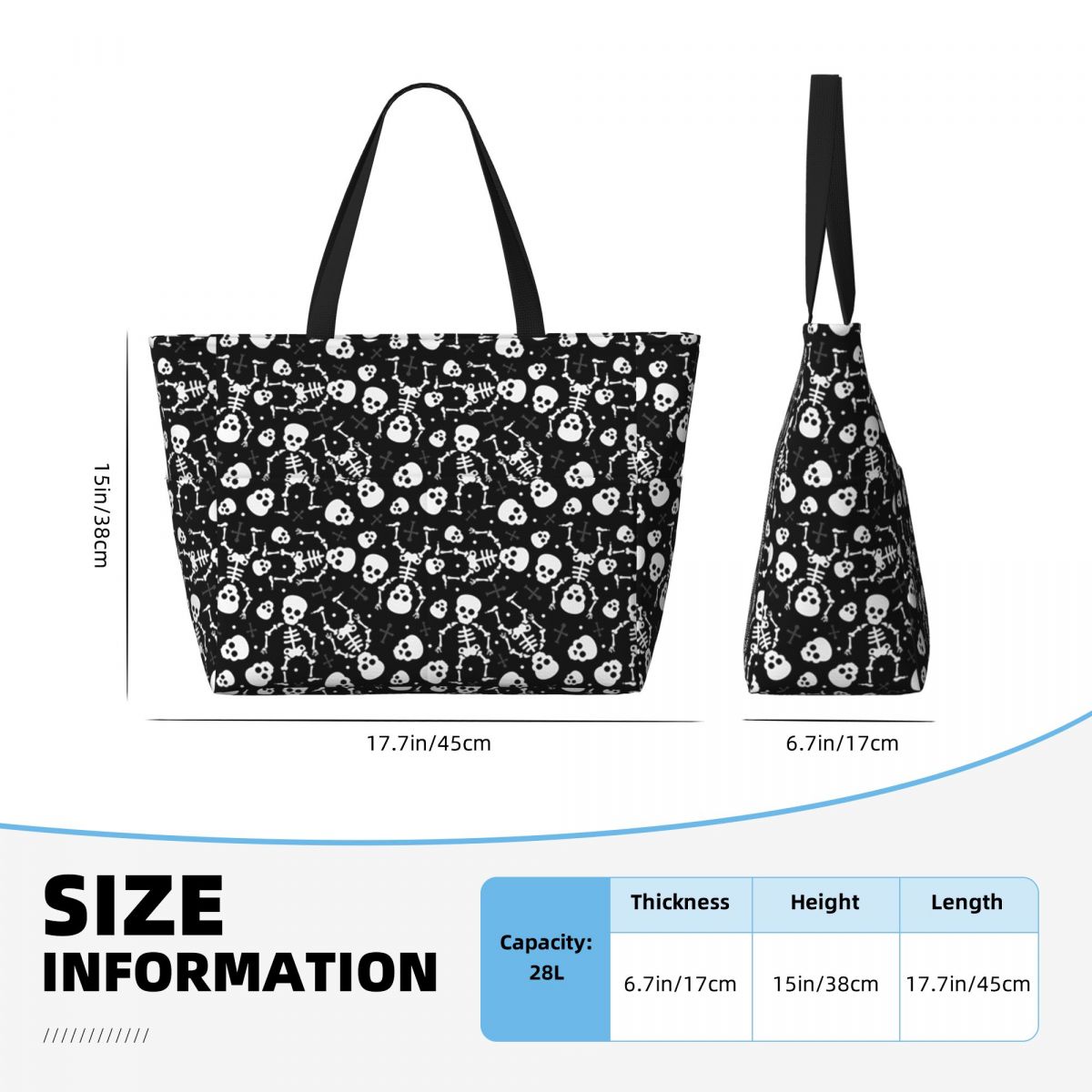Skull Floral Rose Thorn Gothic - đánh giá và giá Yoga Fitness Tote